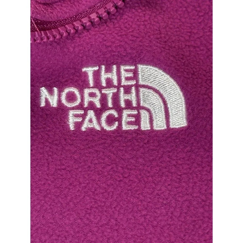 The North Face Girls TKA 100 Glacier Full Zip Fleece Jacket Fuchsia Purple Med